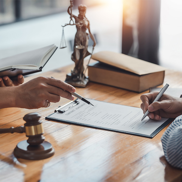 Client signing the agreement